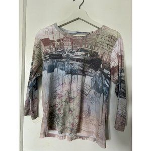 XCIT U.S.A Vintage Y2K Women's Long Sleeve Size Large City Print